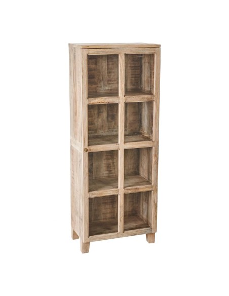 Vitrina SASHI de madera de mango 60 x 35,5 cm, color blanco rozado.