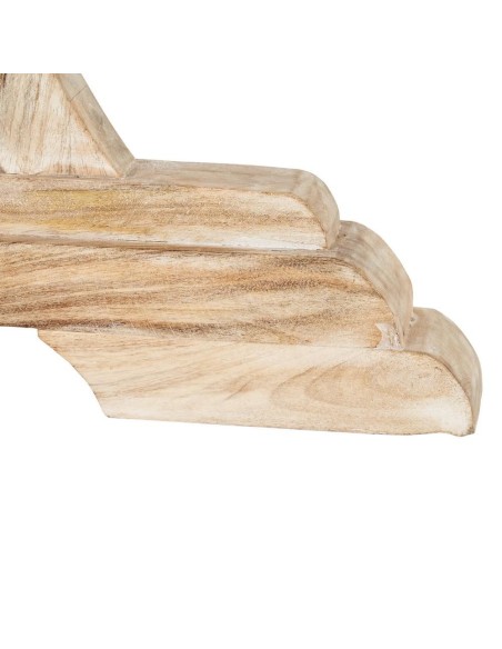 Mesa de comedor redonda NIRAJ 100, madera maciza en blanco decapé.