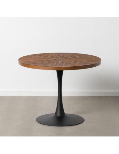 Mesa redonda TULY 100, base metal negro, tapa DM.