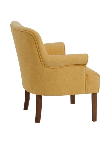 Poltrona CANDELA em tecido mostarda com pés de...