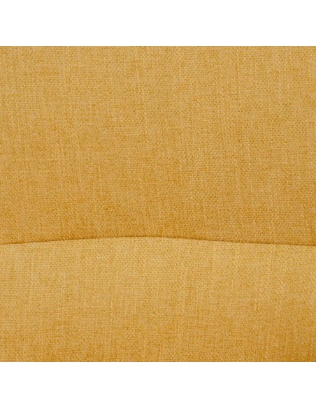 Butaca CANDELA en tejido mostaza patas de madera.