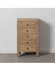 Mesita de noche LENON 5 cajones de madera.