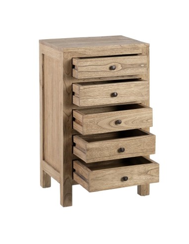Mesita de noche LENON 5 cajones de madera.