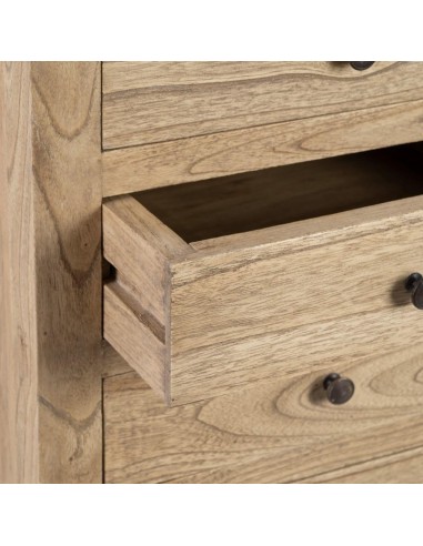 Mesita de noche LENON 5 cajones de madera.