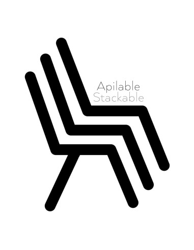 Silla apilable MAUREEM terciopelo beige y patas...