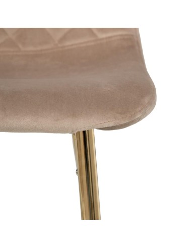 Silla ANOHA de terciopelo taupe y metal con...