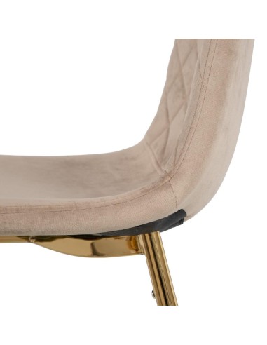 Silla ANOHA de terciopelo taupe y metal con...