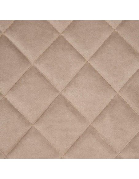 Silla ANOHA de terciopelo taupe y metal con acabado dorado.