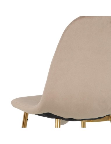 Silla ANOHA de terciopelo taupe y metal con...
