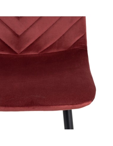 Silla MADA de comedor en tejido vino y patas de...