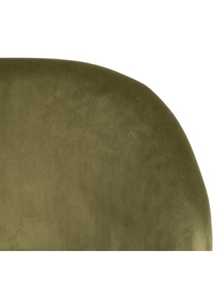 Taburete CISELIA de terciopelo verde y acero negro 75,5 cm.