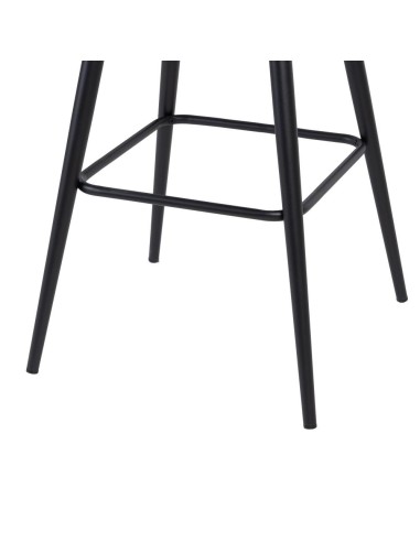 Taburete CISELIA de terciopelo verde y acero...