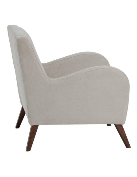 Butaca Belina en beige grisaceo y patas de haya.