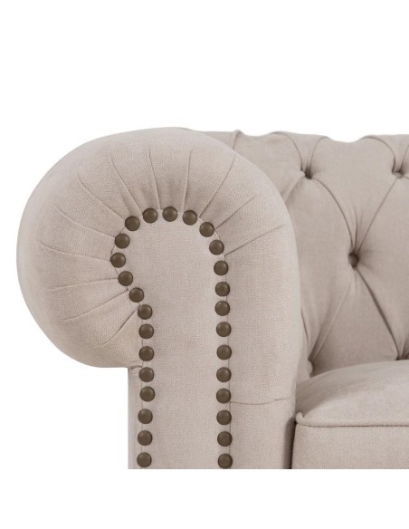 Sofá CHESTER GLAMOUR, 3 plazas, tapizado velvet beige grisáceo.