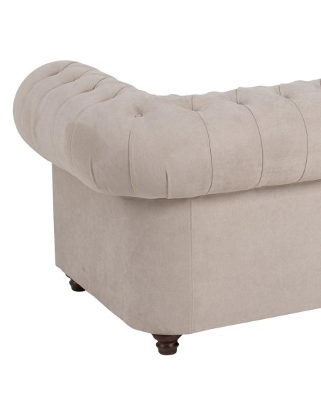 Sofá CHESTER GLAMOUR, 3 plazas, tapizado velvet beige grisáceo.