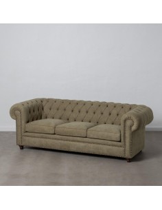 Sofá CHESTER GLAMOUR, 3 plazas, tapizado velvet verde oliva.