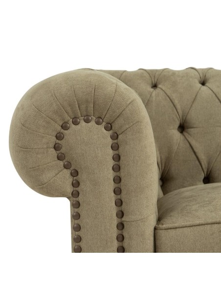 Sofá CHESTER GLAMOUR, 3 plazas, tapizado velvet verde oliva.