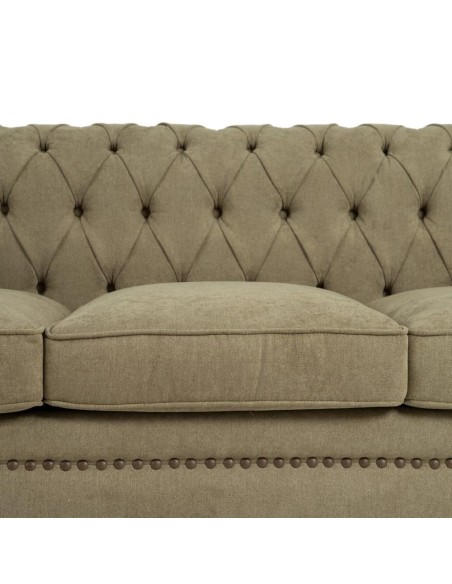 Sofá CHESTER GLAMOUR, 3 lugares, estofamento em veludo verde oliva.