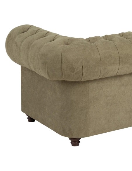 Sofá CHESTER GLAMOUR, 3 plazas, tapizado velvet verde oliva.