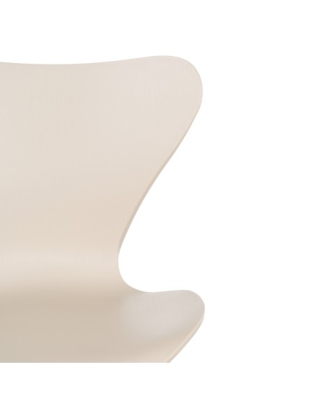 Cadeira de design JACOBSE em polipropileno bege e metal.