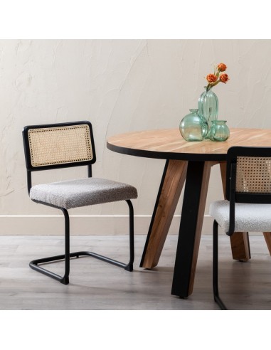 Cadeira DORIANE em madeira/rattan/metal e...