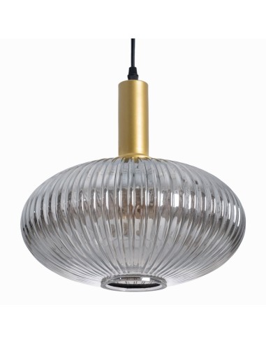 Lámpara de techo COVELL de cristal grisáceo,30 cm.