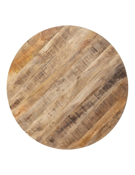 Mesa redonda ARGO de madera de mango y patas de metal negro Ø 120 cm.