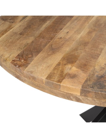 Mesa redonda ARGO de madera de mango y patas de metal negro Ø 140 cm.