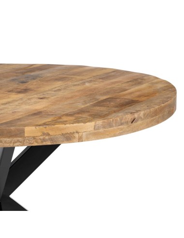 Mesa redonda ARGO de madera de mango y patas de...