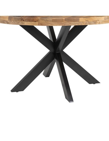 Mesa redonda ARGO de madera de mango y patas de...