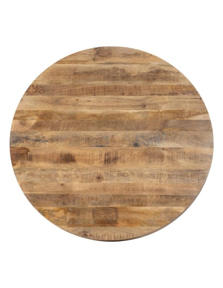 Mesa redonda ARGO de madera de mango y patas de metal negro Ø 140 cm.