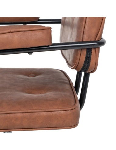 Silla de escritorio Tissiana de piel sintética...