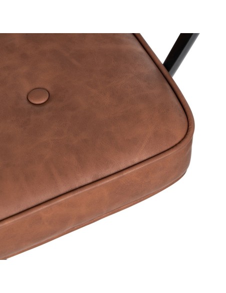 Silla de escritorio Tissiana de piel sintética marrón.