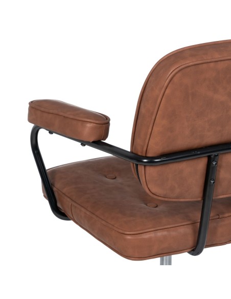 Cadeira de escritório em couro sintético marrom Tissiana.