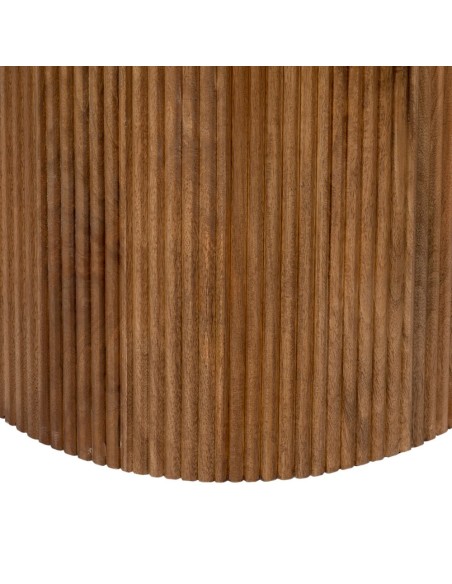 Mesa redonda ALCAUFAR de madera y mármol crema Ø 120 cm.