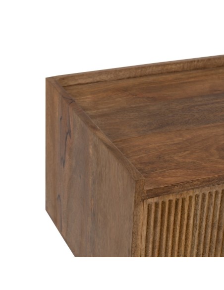 Móvel TV MAILEN com 2 portas em madeira de mangueira com acabamento natural 150 x 50 cm.