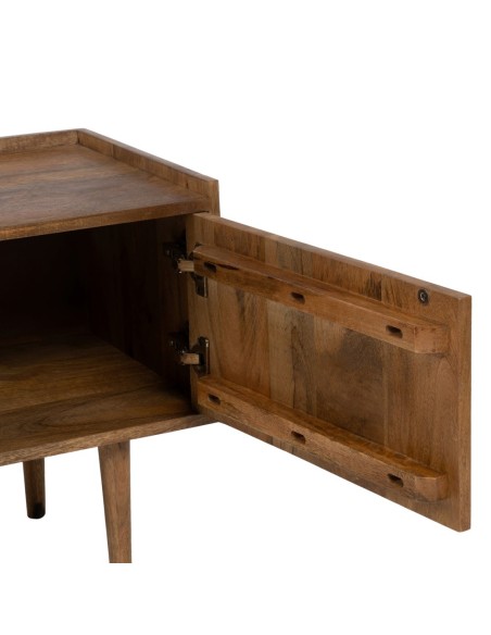 Mueble TV MAILEN 2 puertas en madera de mango con acabado natural 150 x 50 cm.