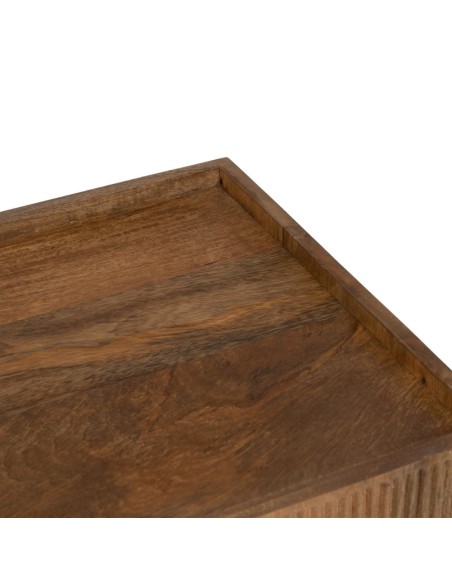 Mueble TV MAILEN 2 puertas en madera de mango con acabado natural 150 x 50 cm.