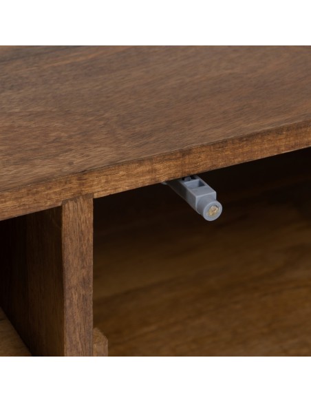 Mueble TV MAILEN 2 puertas en madera de mango con acabado natural 150 x 50 cm.