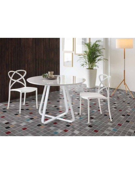 MESA redonda moderna KATI 110, branco