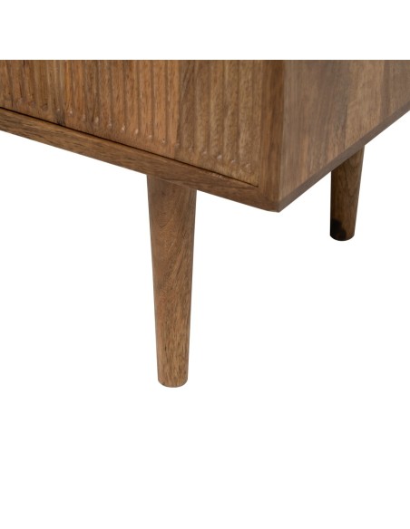 Mueble TV MAILEN 2 puertas en madera de mango con acabado natural 150 x 50 cm.