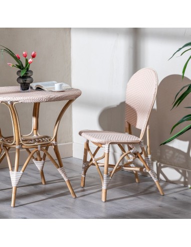 Silla FANTINE de ratán en beige.