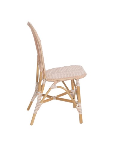 Silla FANTINE de ratán en beige.