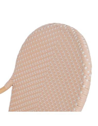 Silla con brazos FANTINE de ratán en beige.