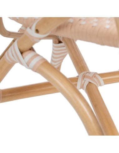 Silla con brazos FANTINE de ratán en beige.