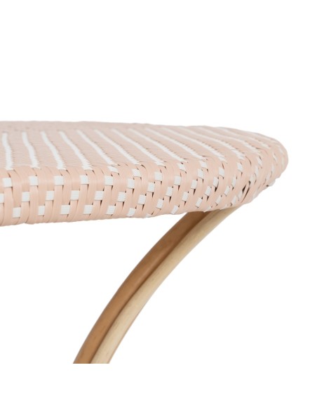 Mesa redonda FANTINE em rattan com acabamento bege Ø 81 cm.