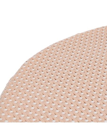 Mesa redonda FANTINE de ratán con acabado beige Ø 81 cm.