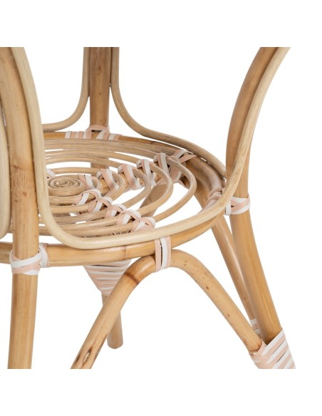 Mesa redonda FANTINE em rattan com acabamento bege Ø 81 cm.