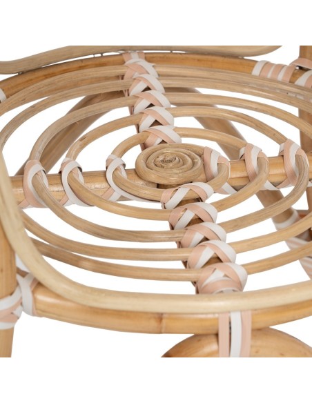 Mesa redonda FANTINE em rattan com acabamento bege Ø 81 cm.