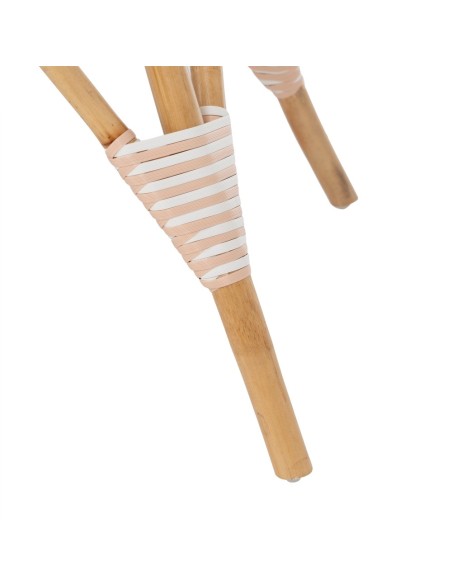 Mesa redonda FANTINE em rattan com acabamento bege Ø 81 cm.